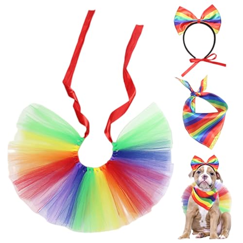 Huraoerrrr Hundekostüm, Pride -Bekleidung mit Regenbogenstirnbandschalbandrock für Gay Pride Month Party Huraoerrrr Hundekostüm, Pride -Bekleidung mit Regenbogenstirnbandschalbandrock für Gay Pride Month Party von Huraoerrrr