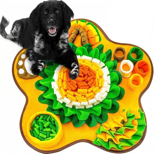 Huraoerrrr Dog Enrichment Toys Snuffle Mat for Dogs Polar Fleece Dog Snuffle Mat Slow Feeding Dog Enrichment Toys with Sounds Stress Relief Pentagram Shape Cute Interactive Dog Toys von Huraoerrrr