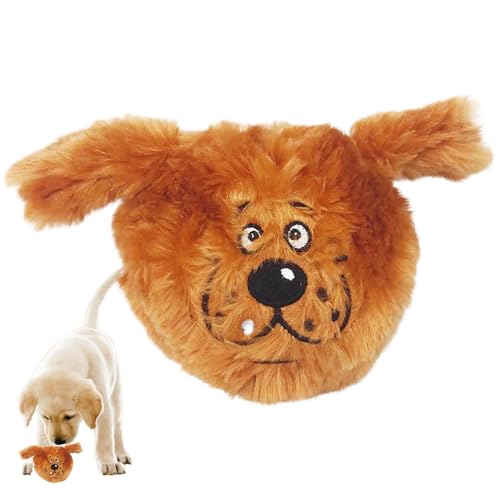 Huraoerrrr Squeak Toys for Dogs Interactive Dog Toy, Small Squeaky Dog Balls, Pet Chew Squeake Toy Brown, Interactive Puppy Toys for Boredom, Plush Balls Pet Toys for Dogs von Huraoerrrr