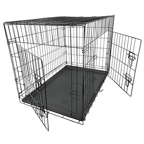 Huraoerrrr Medium Dog Crate Dog Cage, 13.78x9.84x12.99 Thicken Iron Wire Dog Crates Medium Size, Folding Metal Cat Cage with Tray, Sturdy Medium Dog Crate, Portable Pet Cage for Dog and Cat von Huraoerrrr