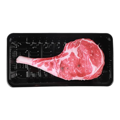 Plüsch quietschendes Hund Spielzeug, 7,9x3.9x1.2 '' Simuliertes Steak Hunde -Quietschspielzeug, PP -Baumwolle, Oxford Stoff Interaktives Hund Chew Spielzeug fördert die Zahngesundheit von Huraoerrrr