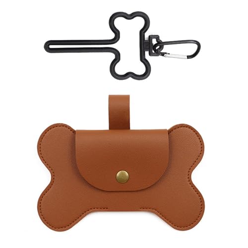 Poo Bag Holder Dog Poop Bag Dispenser, Leather Poop Bag Holder, Dog Waste Bag Dispenser Brown, Rabbit Garbage Bag Carrier for Walking von Huraoerrrr