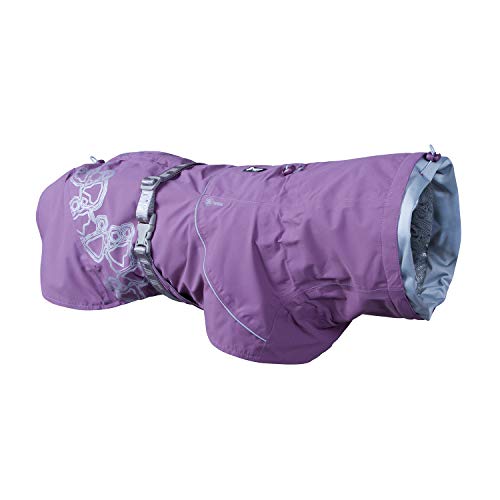 Hurtta Drizzle Coat für Kalte Wetter, Hundemantel Regenjacke für Hunde, Wasserdicht mit Reflektoren, Lila 25 cm von Hurtta