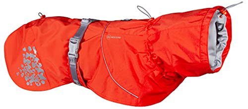 Hurtta Monsoon ECO Hunderegenmantel, wasserdicht Regenjacke für Hunde mit Reflektoren, 100% recyceltem Material, Rot 30cm von Hurtta