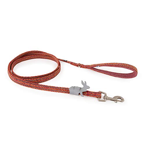 Hurtta Razzle-Dazzle Grip Leash Hundleine mit gepolsterte Griff aus 100% recyceltem Polyester mit Gummistreifen, Rot 180cm*15mm von Hurtta