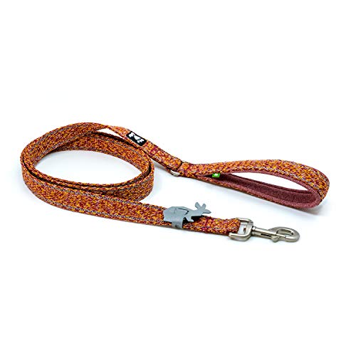 Hurtta Razzle-Dazzle Grip Leash Hundleine mit gepolsterte Griff aus 100% recyceltem Polyester mit Gummistreifen, Rot 180cm*25mm von Hurtta