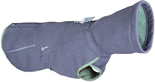 Hurtta Razzle-Dazzle Midlayer Jacke für Hunde, verstellbar, wendbar, Pull On, unter Regenmänteln und Wintermänteln zu verwenden - Blackberry/Grau-Grün 30 cm von Hurtta