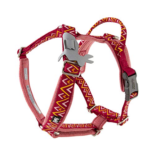 Hurtta Razzle-Dazzle Y-Geschirr für Hunde, Gepolstert, 100% recyceltes Polyester, Rot 35-45 cm von Hurtta