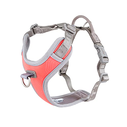 Hurtta Venture No-Pull Geschirr für Hunde, reflektierend, verstellbar, wasserdicht, Coral Pink 60-80 cm von Hurtta