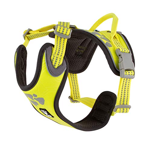 Hurtta Weekend Warrior Hundegeschirr für Grosse Hunde, Neon Gelb 80-100 cm von Hurtta