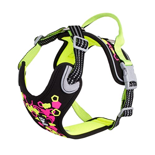 Hurtta Weekend Warrior Neon Hundegeschirr, Brustgeschirr für große Hunde, Neon Lakritze, 100-120 cm von Hurtta