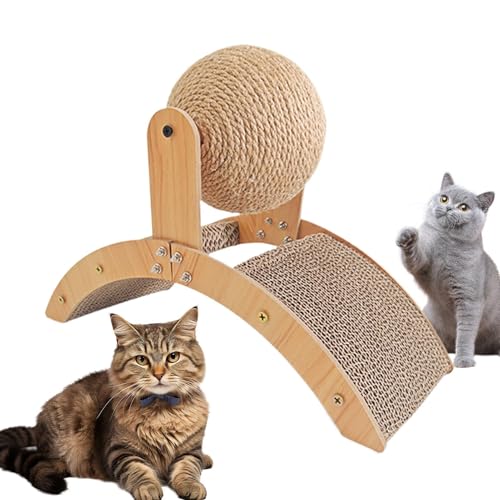 Husoiuy Kratzbrett Für Katzen | Bogenbrücke Kratzspielzeug | Kratzspielzeug mit Sisal und Holzball als Möbelschoner geeignet für Innen- und Außenbereich zur Bewegung und Krallenpflege für Kätzchen Husoiuy Kratzbrett Für Katzen | Bogenbrücke Kratzspielzeug | Kratzspielzeug mit Sisal und Holzball als Möbelschoner geeignet für Innen- und Außenbereich zur Bewegung und Krallenpflege für Kätzchen von Husoiuy