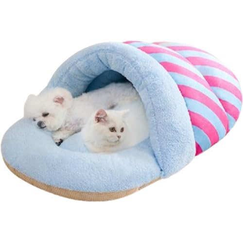 Cat Sleeping Bag,Katzenschlafsack | Halbgeschlossener Cat Bed Gemütliches Katzenbetthöhle,Weiche Katzenbett Höhle Für Kätzchen Und Kleine Hunde von Hutnncg