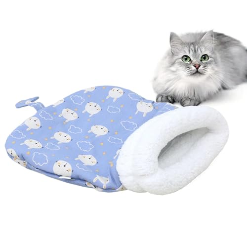 Cat Sleeping Bag Warm Pet Bed, Katzenschlafsack Washable Soft and Warm Haustierkuschelbett,Halbgeschlossenes Haustierschlafbett for Cats, Autumn and Winter Cat Sleeping Bag von Hutnncg