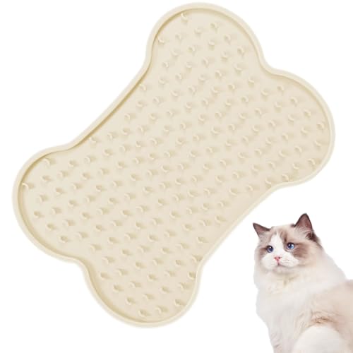 Hutnncg Leckmatte für Hunde, Katzenleckmatte,Leckkissen zum Füttern von Haustieren - Knochenförmige Leckmatten, Leckmatte für Hunde und Katzen, Pet Slow Feeder Mat von Hutnncg