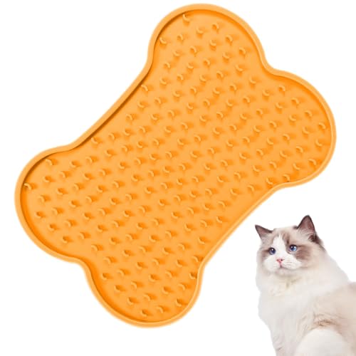 Hutnncg Leckmatten für Hunde, Leckmatte für Katzen,Silikonmatte für langsames Füttern von Haustieren - Knochenförmige Leckmatten, Leckmatte für Hunde und Katzen, Pet Slow Feeder Mat von Hutnncg