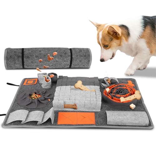 HuuppHip Pet Dog Slow Food pad Schnüffelteppich für Hunde–Waschbar Trainingsmatte–Schleckmatte Hund-LangsamfüTterungsunterlage FüR Welpen–Intelligenzspielzeug Haustier–w(65 * 44cm) von HuuppHip