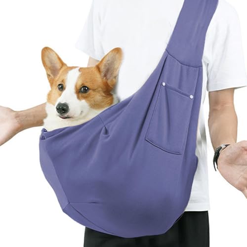 Cat Sling Carrier, Reversible Puppy Carry Pouch, Cat Carrying Bag, Dog Pack, Puppy Chest Purse with Pocket, Comfortable Polyester, Small Dogs, Cats, Hands, Convenient, 250g von Huvqianu