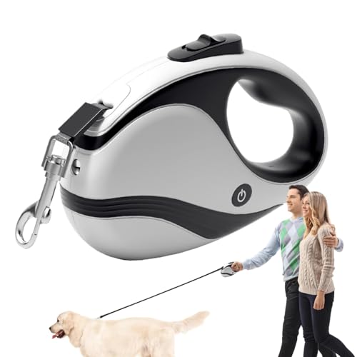 Einziehbares Seil für Hunde, USB-Taschenlampenschnur, 18 cm, verstellbare Länge, reflektierendes Design, ergonomisches Trainingsseil für Spaziergänge, Training und Outdoor von Huvqianu