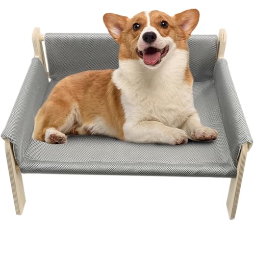 Elevated Dog Bed, Natural Wood Cat Sofa, Cat Beds with Removable Cover, Stable Dog Bed, Dog Sofa with Removable Cover, Bed with Sofa Cover, Cat Bed Natural Wood, Elevated Pet Bed, Dog Sofa Cha von Huvqianu