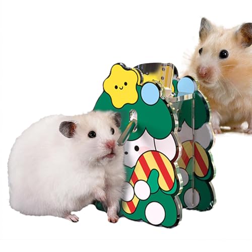 Hamster-Badezimmer | Weihnachts-Hamsterhaus und Lebensraum aus Acryl | Haustier-Hamsterversteck | Weihnachtshamsterzubehör für Chinchillas, Frettchen, Igel von Huvqianu