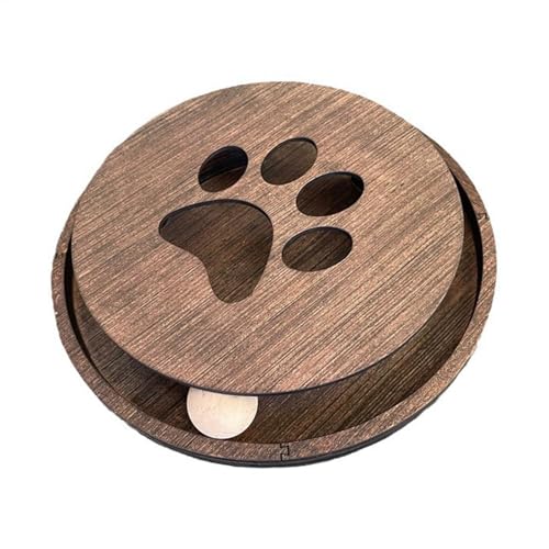 Huvqianu Cat Ball Track, Spinner Fun Toy, Wooden Round Interactive Toy, Engaging Kitten Plaything for Indoor Cats, Promotes Natural Hunting Instincts & Active Play, 11.81x11.81x3.94 inches von Huvqianu