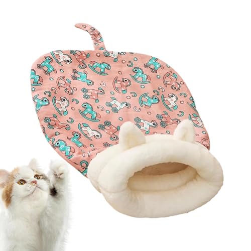 Huvqianu Cat Sleeping Bag, Cute Calming Cat Bed, Cat Snuggle Sack Bed, Comfortable Cat Hideaway Bed, Plush Cat Winter Snuggle Bag, Funny Shaped with Tail Winter Cat Bed for Small Pets von Huvqianu