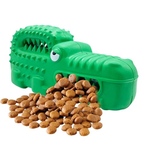 Huvqianu Gummi-Alligator-Hundespielzeug, quietschendes Kauspielzeug, langlebiges Zahnhilfe, 16 x 6 x 7 cm, interaktives Haustier-Trainingswerkzeug, robustes aggressives Kau-Spielzubehör von Huvqianu