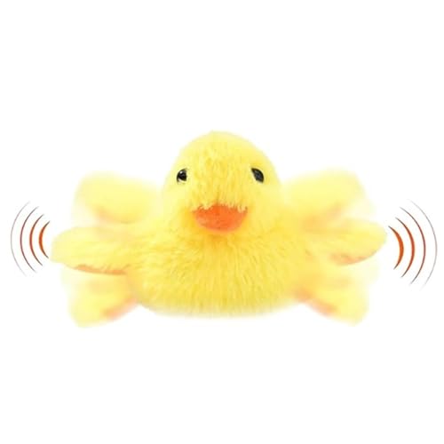 Huvqianu Interactive Duck Toy, Flapping Bird Cat Toy, Duck Simulation Cat Toy, Cat Squeaking Toys for Cats, Rechargeable Kitten Plush Toys, Touch Activated Cat Exercise Toy von Huvqianu