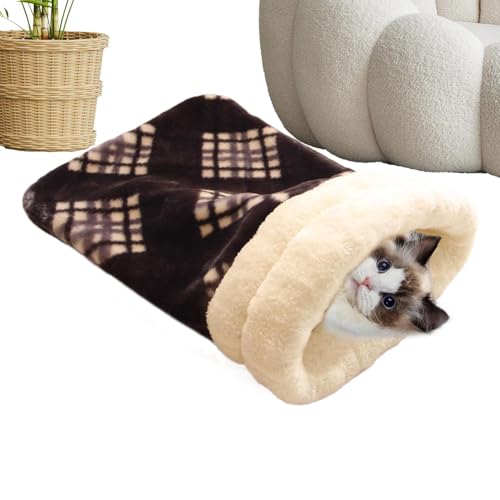 Huvqianu Katzenbett Schlafsack Klein Katzenschlafsack Fleece Katzenschlafsack Faltbar Katzenschlafsack Katzenschlafsack für Reisen Warmer Katzenschlafsack Katzenschlafsack für kaltes Wetter von Huvqianu