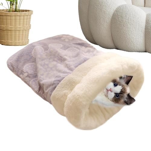 Huvqianu Katzenbett Schlafsack Klein Katzenschlafsack Fleece Katzenschlafsack Faltbar Katzenschlafsack Katzenschlafsack für Reisen Warmer Katzenschlafsack Katzenschlafsack für kaltes Wetter von Huvqianu