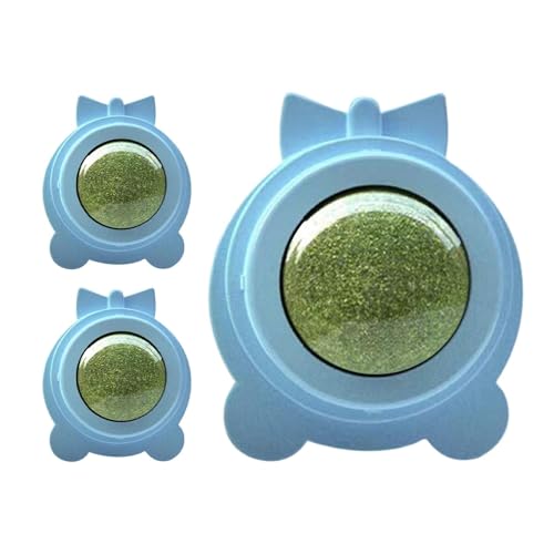 Huvqianu Katzenwand Katzenminzenkugeln, Katzen -Nip -Kugeln an der Wand kleben, Cat Nip Ball Toys, Safe Silvervine Healthy Catnip Entertainment Rotatable Toys lecken von Huvqianu