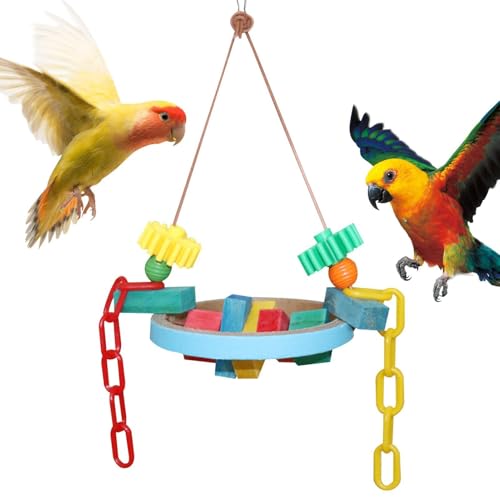 Huvqianu Spielzeug für Vögel, Kauspielzeug für | Conure Schaukelspielzeug, Spielzeug für kleine, mittelgroße, Sittiche, Sittiche, Nymphensittiche, Liebesvögel, Käfigspielzeug von Huvqianu