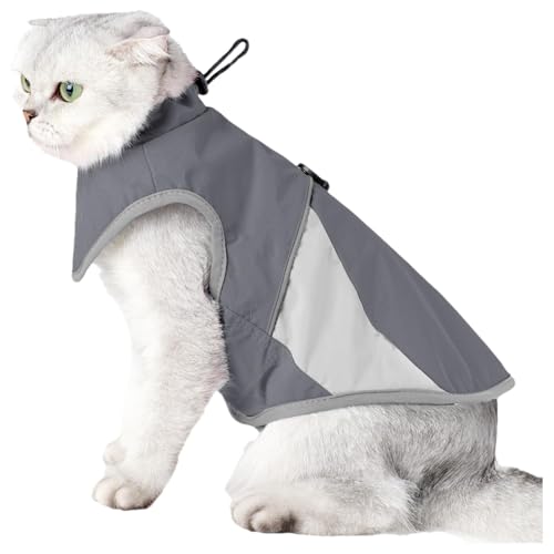 Katzen-Winterjacke, wasserdichter Katzenmantel, warme Katzenweste, kleine Hunde, Winterjacke, kaltes Wetter, winddichter Katzenmantel, wasserdichte Jacke, Kätzchen-warmer Mantel, verstellbare von Huvqianu