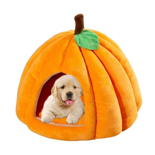 Pumpkin Cat Bed | Cute Cat House | Warm Pet Cave, Semi Enclosed Cat Bed Sleeping Kitten House Resting Puppy Bed Removable Cat House Decorative Cat Bed Living Room Cat von Huvqianu