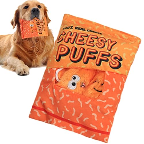 Quietschendes Hundespielzeug, Hundeplüsch-Puzzlespielzeug - Cartoon-Snackbeutel, quietschendes Spielzeug für Hunde,Interaktives Kauspielzeug zur Reduzierung der Langeweile bei kleinen Hunden im Garten von Huvqianu