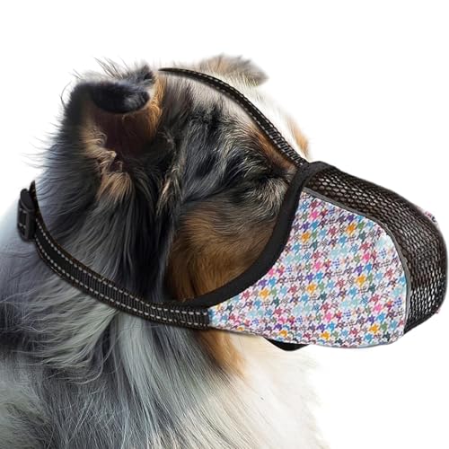 Soft Muzzle, Air Mesh Pet Mouth Guard Soft Covered, Adjustable and Breathable, Puppy Muzzle for Scavenging, Biting Licking, and Chewing, Allows Panting, 58g von Huvqianu