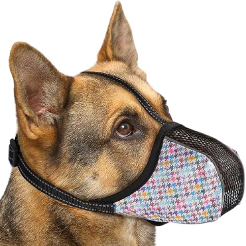 Soft Muzzle, Air Mesh Pet Mouth Guard Soft Covered, Adjustable and Breathable, Puppy Muzzle for Scavenging, Biting Licking, and Chewing, Allows Panting, 58g von Huvqianu