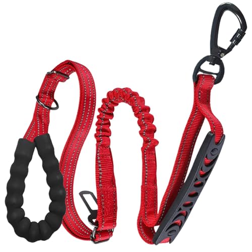 Trainingsseil für Hunde, kein Ziehen, 5 cm, weiche Griffleinen, verstellbare Länge, stoßdämpfendes Band, ideal für große Rassen und Outdoor-Abenteuer von Huvqianu