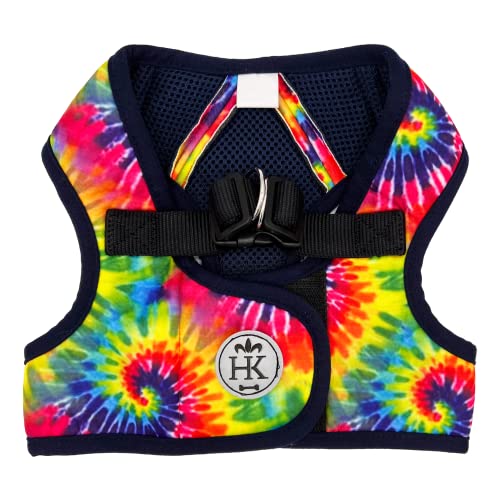 H&K Hudson Harness | Woodstock Tie Dye | Easy Control Step-in Mesh Vest Harness with Reflective Strips for Safety (Extra Small) von Huxley & Kent