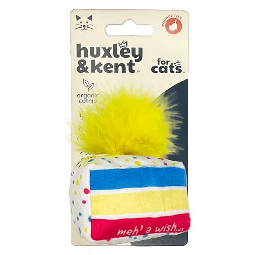 Huxley & Kent Katzenspielzeug | Meh' A Wish Cake | Starkes Katzenminze gefülltes Katzenspielzeug | Weiches Plüsch-Kittyspielzeug mit Katzenminze und Knistern | Kittybelles von Huxley & Kent