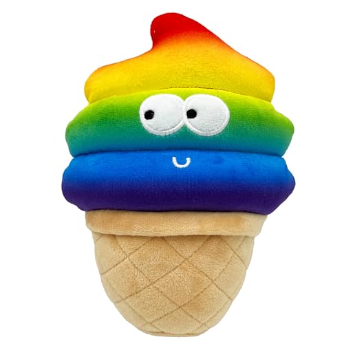 Huxley & Kent for Dogs | Fro-Yo Pride Cone (Small) | Lustiges Hundespielzeug | Power Plüsch Hundespielzeug mit Quietscher | Hundegeschenk | Lustiges, langlebiges | H&K Quietschendes Hundespielzeug von Huxley & Kent