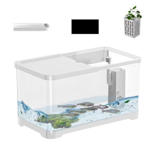 Betta Aquarium-Set – Deko-Set für Meerwasseraquarien für kleine Aquarien | Tank-Set für Aquarien stapelbar | kreatives Aquarium für Fische mit Korb | Schale für Fische mit Dekoration von Huyeruie