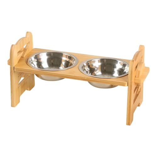 Ergonomischer Keramiknapf für Haustiere, Edelstahl, erhöhter Futternapf, verstellbare Katzen-Futternäpfe mit Holzständer, rutschfeste Haustierfutter- und Wassernäpfe für Haustiere, Hunde, Katzen und Ergonomischer Keramiknapf für Haustiere, Edelstahl, erhöhter Futternapf, verstellbare Katzen-Futternäpfe mit Holzständer, rutschfeste Haustierfutter- und Wassernäpfe für Haustiere, Hunde, Katzen und von Huyeruie