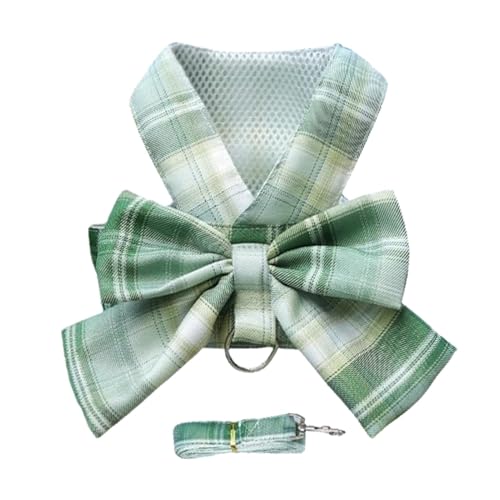 Hasengeschirr und Seil, weiches Geschirr, verstellbares Westengeschirr, Kleintiergeschirr, niedliche Schleife, JK kariertes Geschirr für Kätzchen, Welpen, kleine Haustiere Hasengeschirr und Seil, weiches Geschirr, verstellbares Westengeschirr, Kleintiergeschirr, niedliche Schleife, JK kariertes Geschirr für Kätzchen, Welpen, kleine Haustiere von Huyeruie