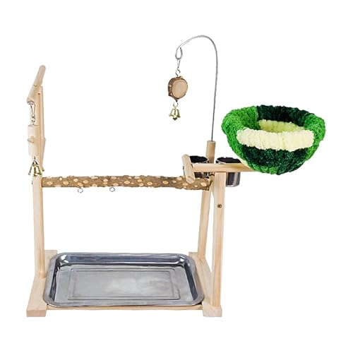 -Spielständer | Sittich-Vogel-Aktivitäts-Spielcenter – Naturholz Conure, Wellensittich, Lovebird-Ständer, Aktivitäts-Spielzentrum, Krallenschleifspielzeug -Spielständer | Sittich-Vogel-Aktivitäts-Spielcenter – Naturholz Conure, Wellensittich, Lovebird-Ständer, Aktivitäts-Spielzentrum, Krallenschleifspielzeug von Huyeruie