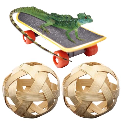 Spielzeug mit Kugeln für Schildkröten – Obst- und Gemüse-Ball | Obst- und Gemüseständer mit Trainings-Skateboard – 2 Bälle | Spielzeug zur Schildkröten-Anreicherung von Huyeruie