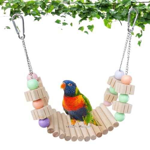 Vogelbrücke für Käfig – -Schaukelbrücke | Papageienkäfig-Spielzeug mit Metallhaken für Nymphensittiche, Sittiche, Wellensittiche, zum Aufhängen und Unterhaltung Vogelbrücke für Käfig – -Schaukelbrücke | Papageienkäfig-Spielzeug mit Metallhaken für Nymphensittiche, Sittiche, Wellensittiche, zum Aufhängen und Unterhaltung von Huyeruie