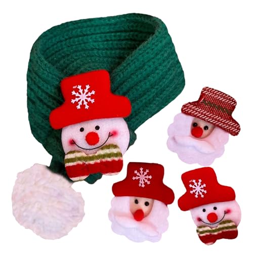 Weihnachtstuch, gestrickter Schal für Kätzchen, Welpen, warm, mit 4 Dekoren für Hunde und Katzen Weihnachtstuch, gestrickter Schal für Kätzchen, Welpen, warm, mit 4 Dekoren für Hunde und Katzen von Huyeruie