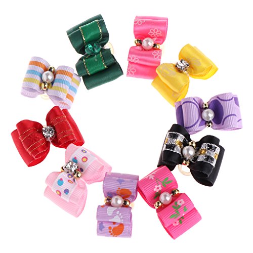 Hxyxbnhno 10 x Tierhaar-Clips, Hundehaar-Dekorationen, Tierhaarschleifen, Kleintiere, Haustier-Accessoires, mehrfarbig von Hxyxbnhno